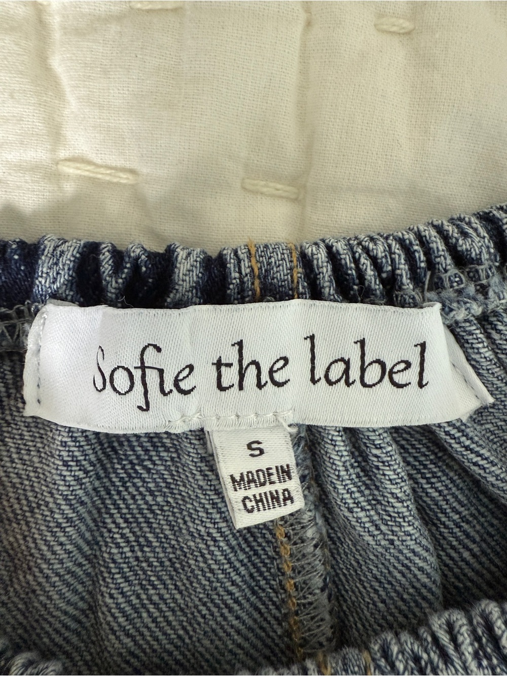 Denim Puff Sleeve Mini Dress Size S | Sofie the Label - Picture 3 of 3